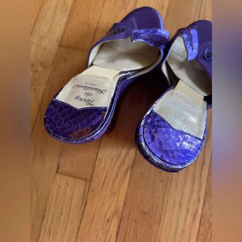 90s Vintage Terry De Havilland Purple Platform Wedge Heel - Picture 12 of 12